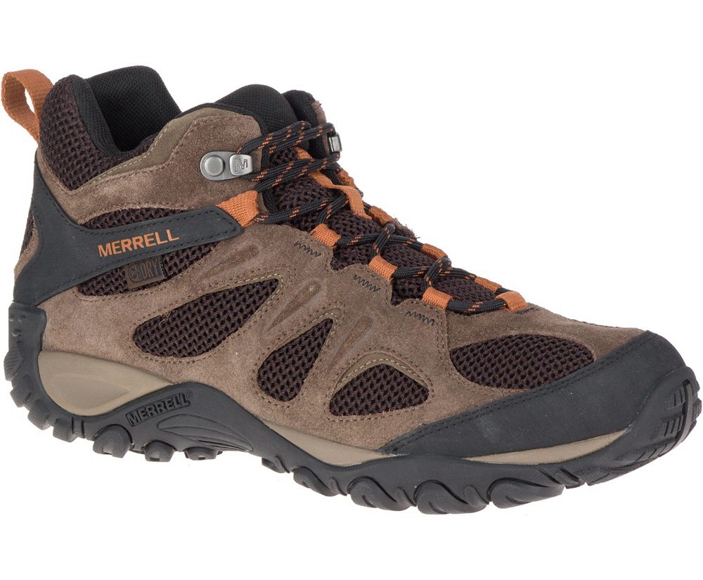 Kozaki Merrell Męskie Brązowe - Yokota 2 Mid Waterproof - 934872-TVB